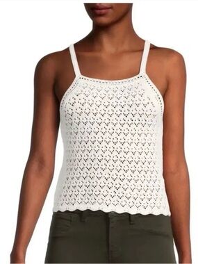 French Connection Nora Crochet Knit Tank Top